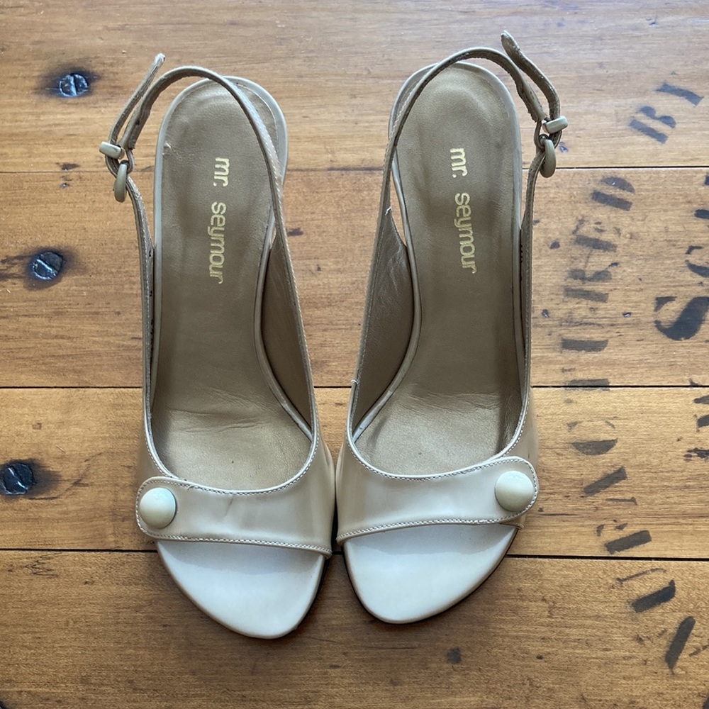 Mr. Seymour sling back peep toe shoe